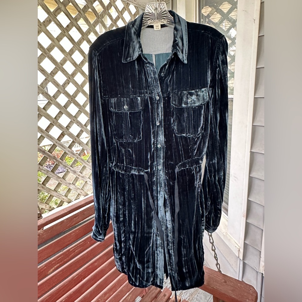 Coldwater Creek crushed velvet shirt